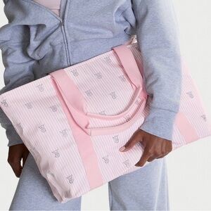 Victoria's Secret Pink Striped Travel Bag